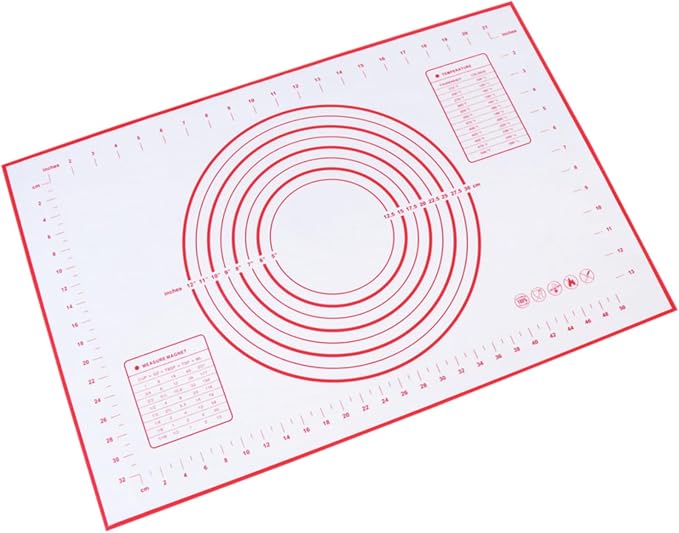 ANIS·KEBBR 24x16 Non-Stick Reusable Silicone Baking Mat With Measurements
