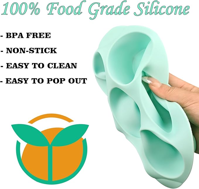 2 Pack Silicone Egg Bite Molds for Air Fryer, Nonstick 7 Cups Air Fryer Muffin Pan for Baking Egg Bite, Mini Muffins, Tart, Mini Cupcake and Quiche (Pink + Green)