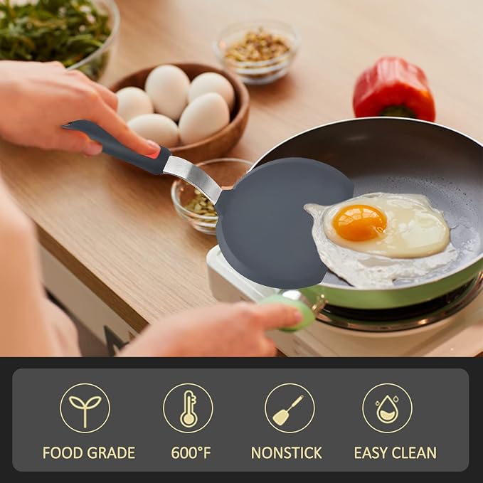 Beijiyi Silicone Spatula Turner Set of 3, 600°F Heat Resistant, BPA Free | Flexible Spatulas for Nonstick Cookware, Cooking, Flipping, Egg & Pancake, Non Scratch Kitchen Utensils, Dishwasher Safe