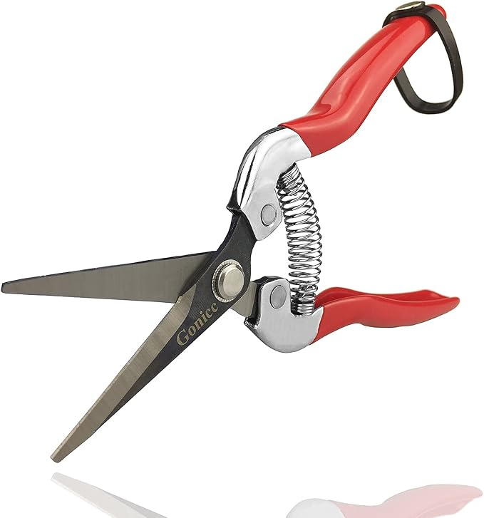 gonicc Micro-Tip Pruning Snips(GPPS-1008), Stainless Steel Garden Shears | Sharp micro-tip stainless steel blades make clean precise cuts for plants, flowers and herbs. Ergonomic non-slip handle.
