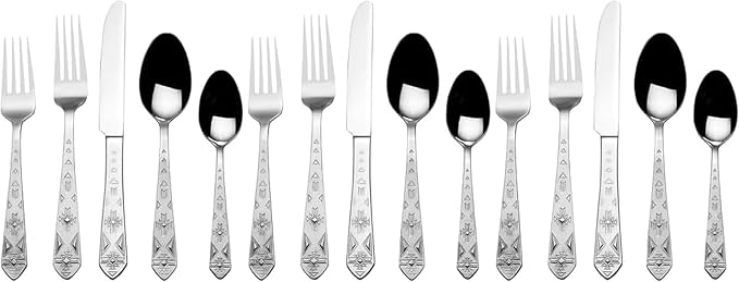 Towle Everyday Pueblo 20-Piece Stainless Steel Flatware Set, Service for 4 (Pack of 3)