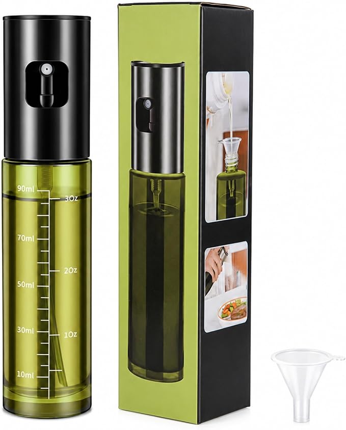 Oil Sprayer For Cooking,Olive Oil Spray Bottle Mister Refillable | Light-Proof 100ml Food Oil Dispenser,for Kitchen, Salad, Baking, BBQ, Frying