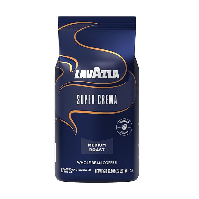 Lavazza Italian "Super Crema" Espresso Whole Bean Value Pack (3 x 2.2 lb bags)