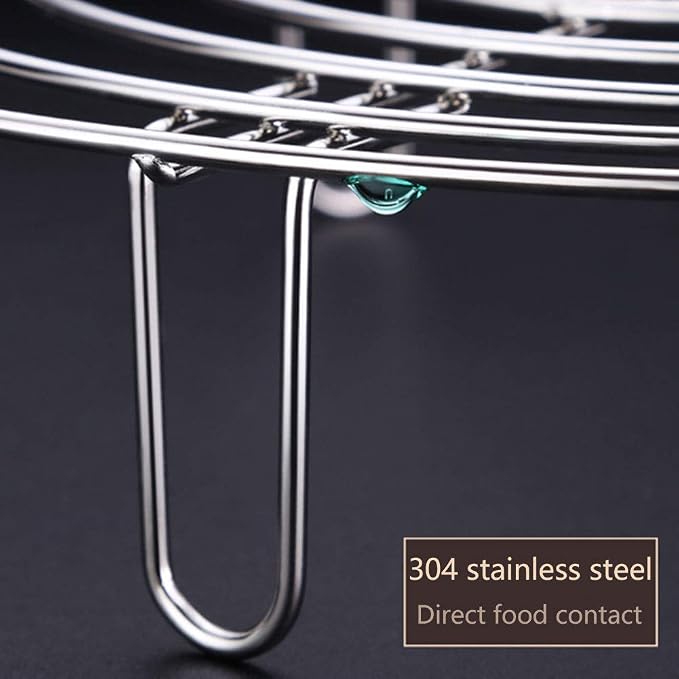 Steam Rack, Heavy Duty Steaming Rack Stand, Stainless Steel Round Steamer Cooling Rack Trivet, Pot Steamer Insert Food Stand, Steaming Cookware Accessories(SIZE:15.5cm/6.1in)