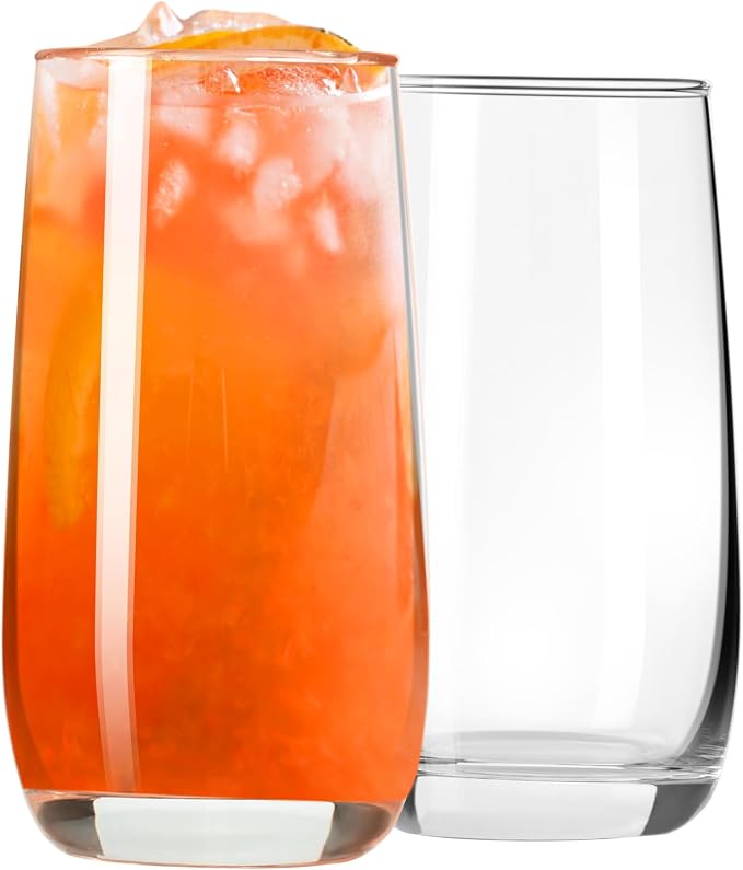 PARACITY Highball Glasses Set of 2, Drinking Glasses 12 Oz, Clear Glass Cups, Tall Tumbler Water Glasses, Glassware Set for Cocktail, Coffee, Mojitos | Clear drinking glassware for cocktails, coffee, mojitos and water, with a tall profile for home kitc...