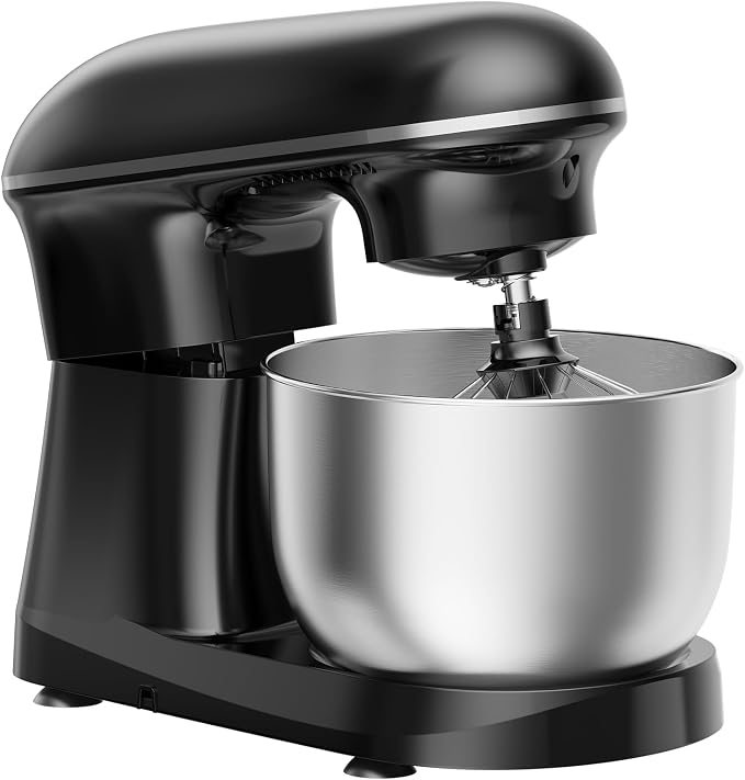 NEWBULIG Stand Mixer 4.2QT, Kitchen Electric Mixers Alternative | 10-Speed Dough Hook, Whisk, Beater & Splash Lid, Multi-Cover for Baking, Cakes and Home Cooking Needs