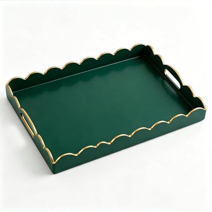 AGIOTA Coffee Table Trays for Living Room Serving Tray with Handles, Modern Large Tray for Ottoman Coffee Table