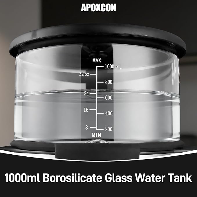 APOXCON Drip Coffee Maker, Automatic Pour Over Coffee Machine with Natural Filters for Home Brewer, Programmable Coffee Dripper with Built‑in Scale & Adjustable Strength, Single Serve or Full Carafe