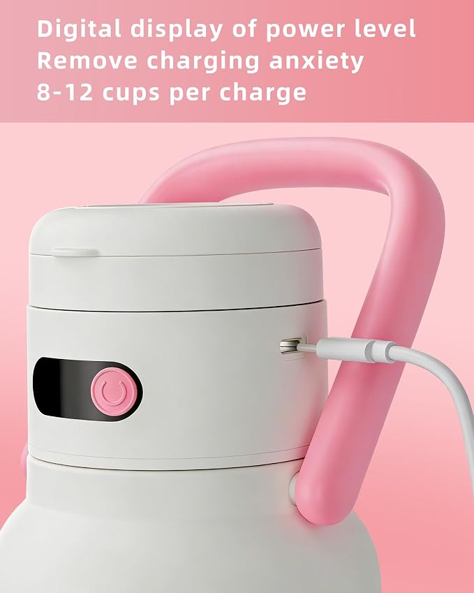 Portable Blender, Personal Blender for Smoothies & Shakes, Cordless, 33oz BPA-Free Vessel, 18000RPM Motor, Leakproof Lid with Sip Spout, USB-C Rechargeable, Easy-to-Clean Parts (Pink)