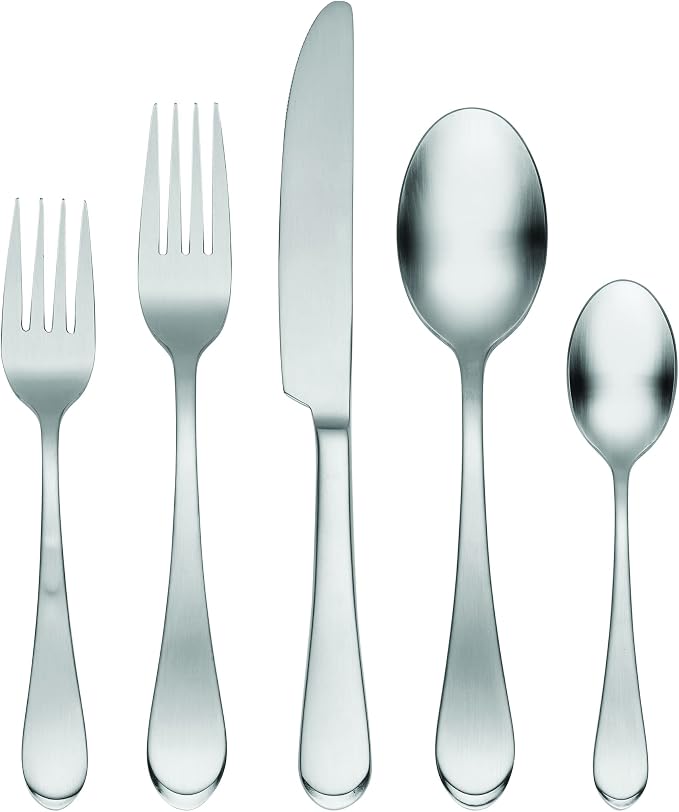 Oneida Icarus Satin 45-Piece 18/0 Silverware Set for 8, Flatware