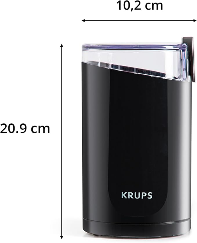 KRUPS Precision Electric Coffee Grinders, 3 oz Capacity, 200W Motor, Stainless Steel Blades for Uniform Grinding of Beans, Herb and Nuts, Coffee and Spice Grinder Electric, (Black)