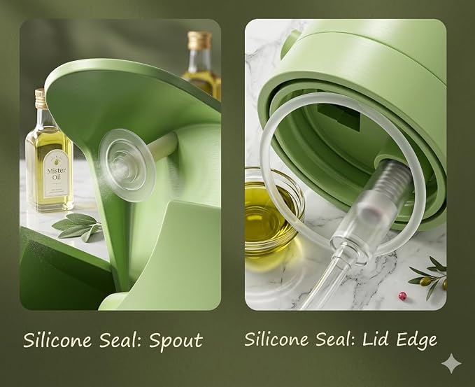 Oil Sprayer for Cooking, 16oz/470ml 2-in-1 Glass Olive Oil Dispenser
