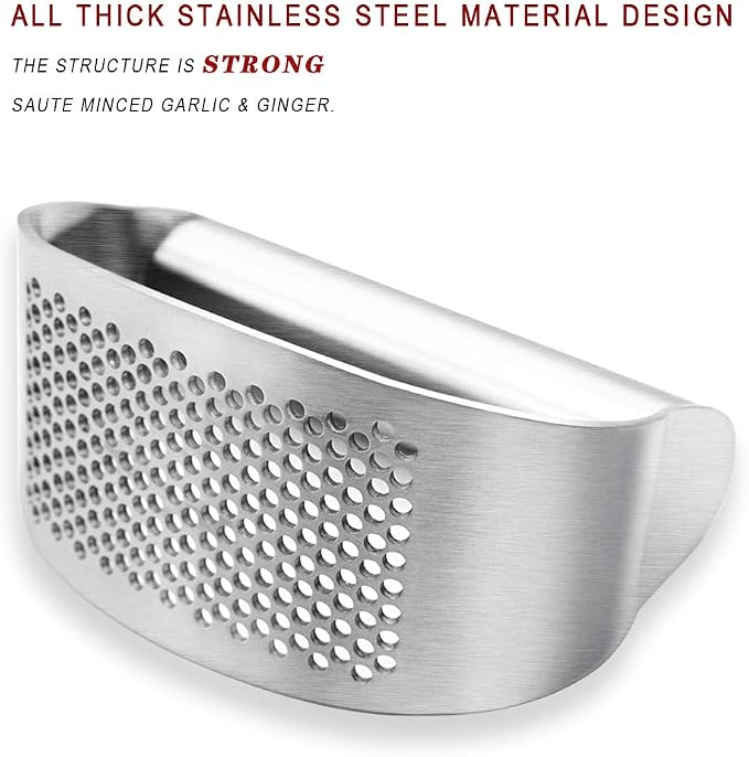 Stainless Steel Garlic Press Rocker, with Bottle Opener | Garlic Crusher Squeezer, with Bottle Opener, Fast Crusher, Easy Clean, Kitchen Tool
