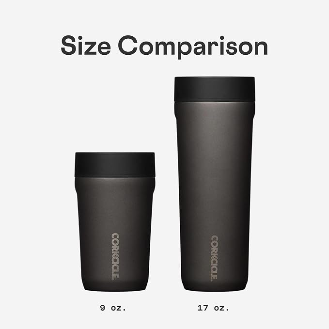 Corkcicle Commuter Cup Travel Mug - Insulated Coffee Mug with Lid - Keeps Drinks Cold 18 Hours - 360° Spill-Proof Sip Lid - Holiday Gift - Great for Gifting Warmth - 17 oz - Midnight Navy