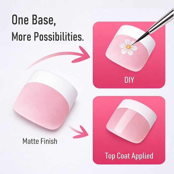 Press On Toenails French Tip, Soft Gel, Matte Baby Pink, 240Pcs | 15 Sizes, Sharp Square, Big Toe Friendly, Salon-Quality Finish, Long Wear Value Pack, DIY Pedicure