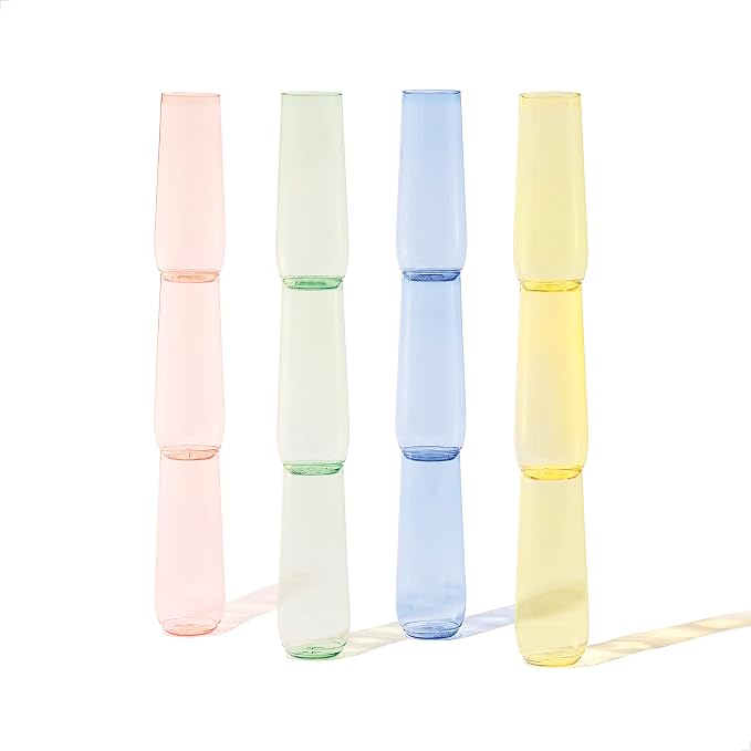 TOSSWARE POP 9oz Flute - Color Series SET OF 12, Premium Quality, Recyclable, Unbreakable & Crystal Clear Plastic Champagne Glasses