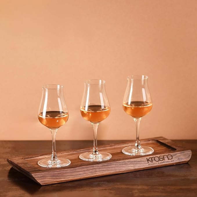 KROSNO Cognac Glasses Set of 4, 3.7 oz, Avant-Garde Collection | Drinking Tumblers, Lead-Free Crystal for Bourbon, Scotch, Cocktails ,Whiskey, Rum, Gift Set, Dishwasher Safe