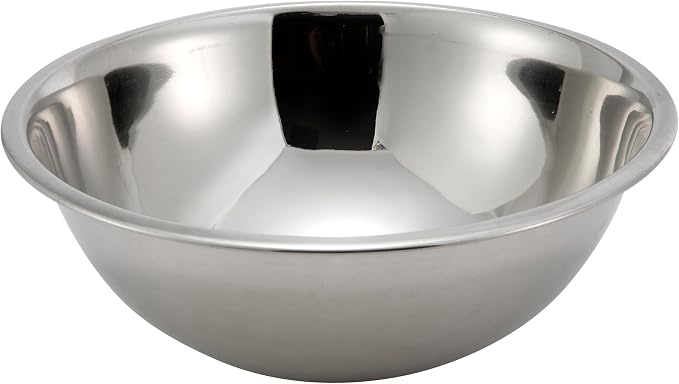 Winco 5 qt Stainless Steel Mixing Bowl | Dishwasher safe, Heavy-duty, Reinforced rim, Great for Salads, Sides, Pasta and Shared Dishes