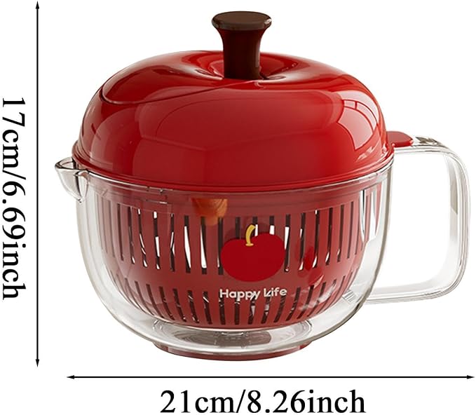 Salad Spinner, Salad Washer And Spinner, Fruit And Vegetable Washer & Dryer, Lettuce Spinners With Vegetable Washing Basket, Fruit Washing Bowl, Easy-Clean Kitchen Gadget For Greens