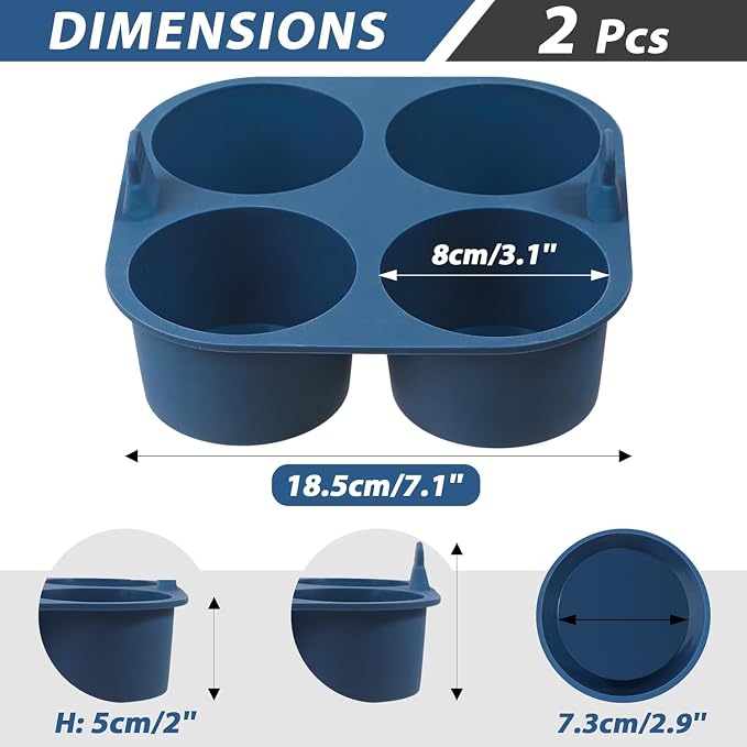 Webake 2PCS Jumbo Silicone Air Fryer Muffin Pan for Baking, 4-Cavity Egg Bites Silicone Mold, Nonstick BPA Free Muffin Tins Baking Cups