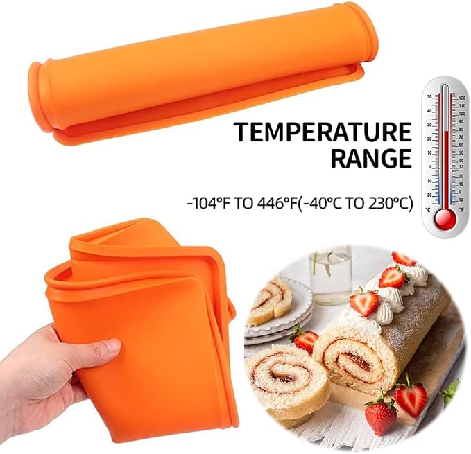 BAKER DEPOT 2 pcs Swiss Roll Cake Mat Pad Baking Tool Pastry Tools Silicone Nonstick Baking Rug Mat Silicone Mould
