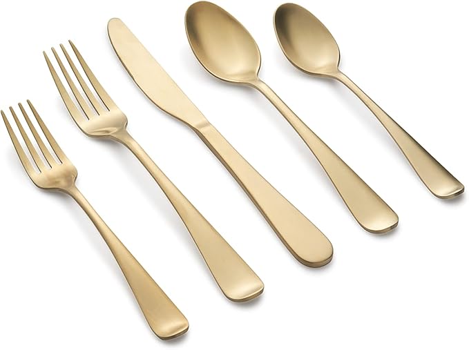 Cambridge Silversmiths Rhiannon Champagne Satin 20-Piece Flatware Set, Service for 4