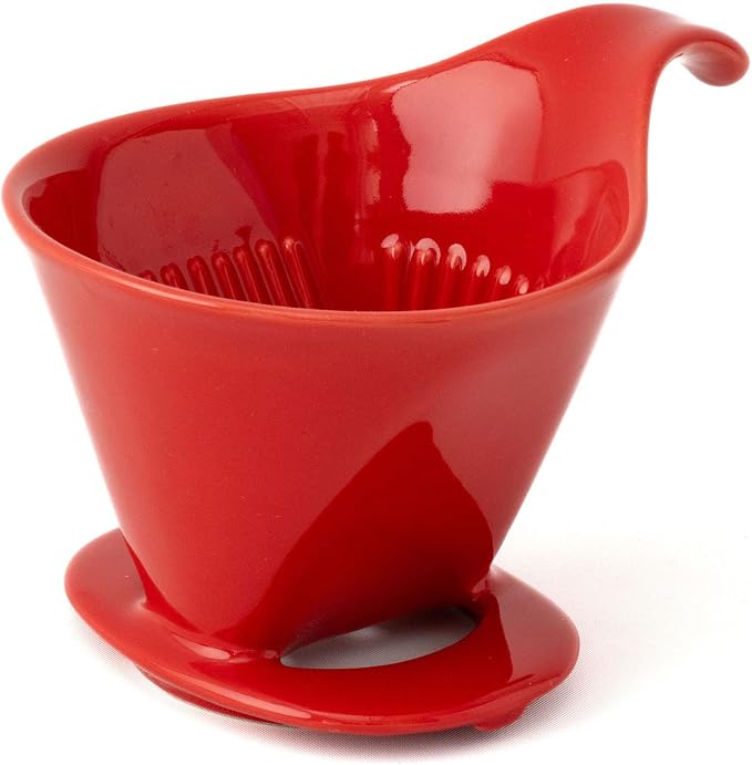 ZERO JAPAN - Bee House Pour Over Coffee Dripper - Ceramic Coffee Maker with Elegant Peek Hole, Drip Cone Brewer Coffee Gifts, Brewing Accessories - Tomato, Standar Size