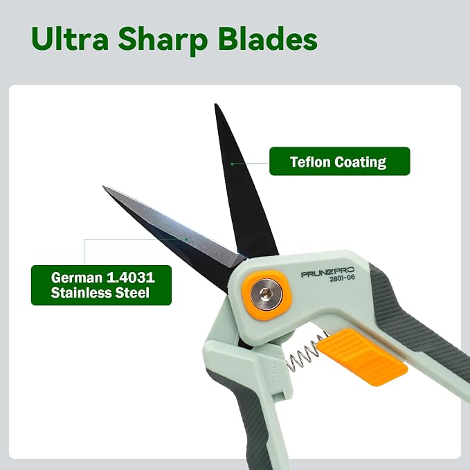 PrunePro Pruning Shears Gardening Scissors Set Professional Hand Pruner Sharp Stainless Steel Blade Garden Scissors Plant Flower Garden Clipper