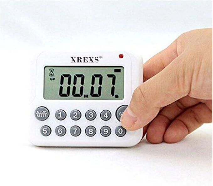 XREXS Digital Kitchen Timer Magnetic Countdown Up Cooking Timer Clock | with Magnet Back and Clip, Loud Alarm, Large Display Minutes and Seconds Directly Input(2 Pcs, Battery Included) PS-367