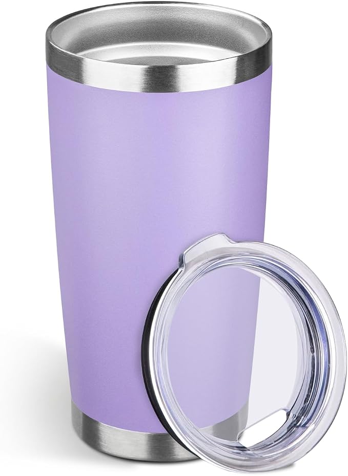 StarSpeed 20oz Stainless Steel Travel Coffee Tumbler,Light Purple | Travel Coffee Mug,Spill-proof Lid,Double Wall,BPA-free Travel Cups,Insulated Cup Fits Car Cupholders