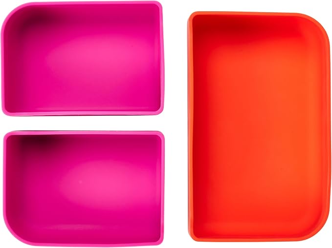 LunchBots Build a Bento 32 oz Platinum Silicone Divided Lunch Box Pink