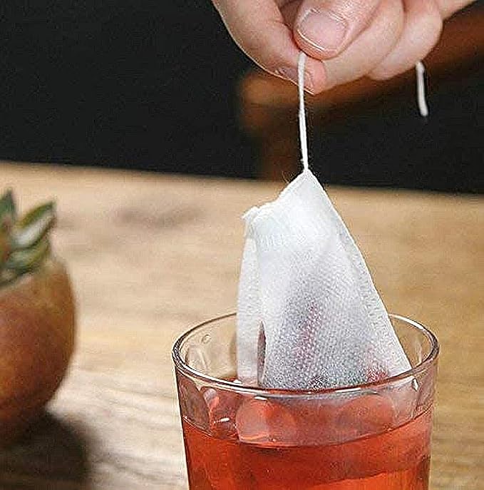 100 Pack Disposable Tea Filter Bags Empty Muslin Drawstring Seal Filter Tea Bags Drawstring Herb Loose Tea Bag Tea Filter Pouches Empty Tea Bags (1.97"X2.76" / 5cm X 7cm)