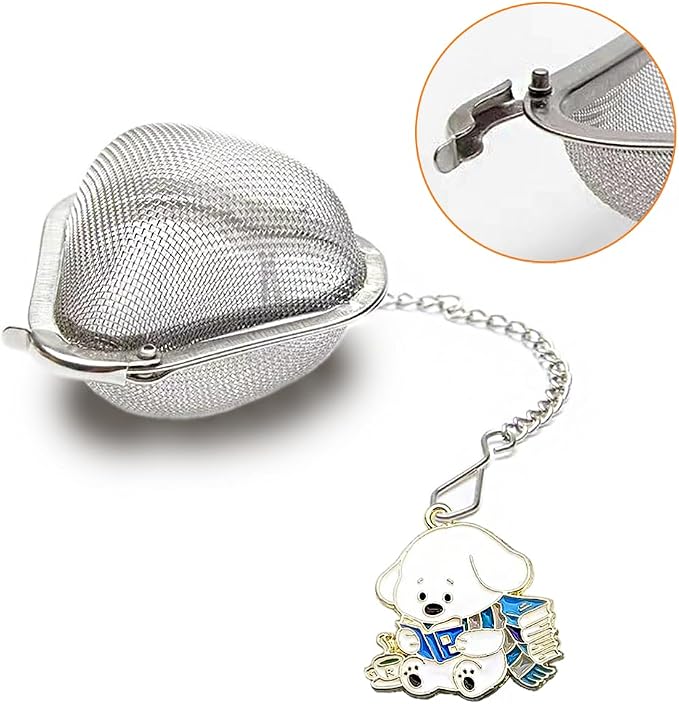 2 Pcs Cute Dog Tea Infuser, Loose Tea Strainer, Tea Ball Infuser | 304 Stainless Steel Loose Leaf Tea Steeper, Easy To Use And Clean, Heart Shaped Tea Ball Make Tea Drinking Fun