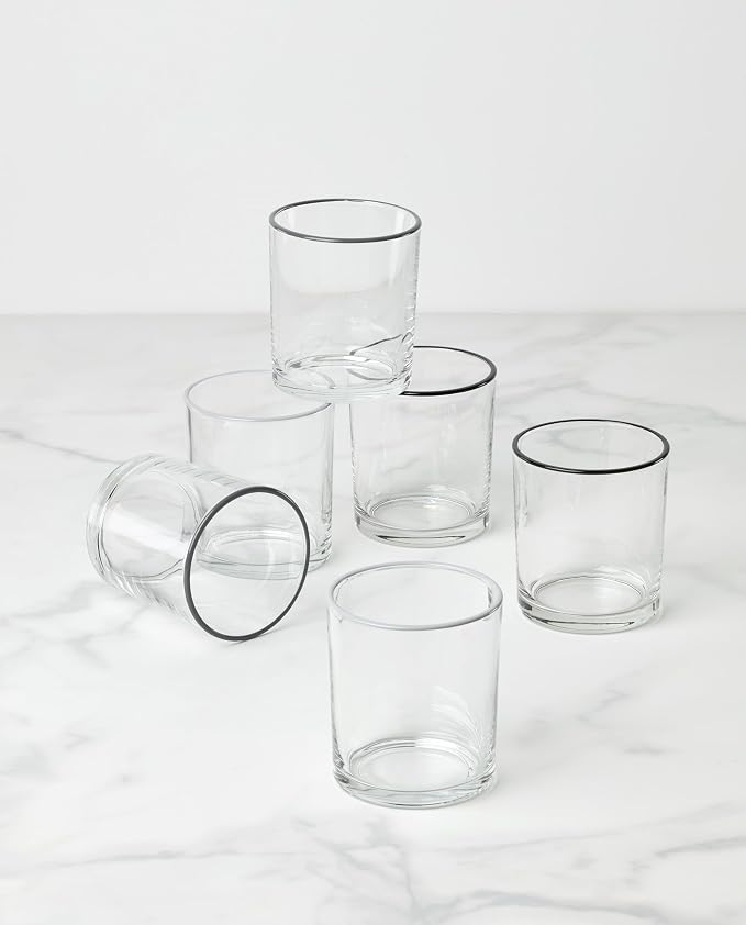 Oneida 24 Seven Pumice Glass Tumblers, 13.5oz, Set of 6 | dishwasher safe | classic versatile glassware, drinking glasses | 4 inch, 13.5oz, gift for women, cups