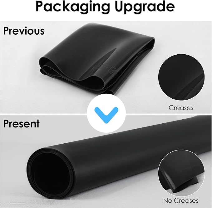 2 Pack Extra Large Silicone Mats for Baking Crafts, Multipurpose Kids Dinner Placemat Desk Countertop Waterproof Protector Heat Insulation Kitchen Pastry Rolling Dough Pad, Black, 23.6 x15.75 Inch