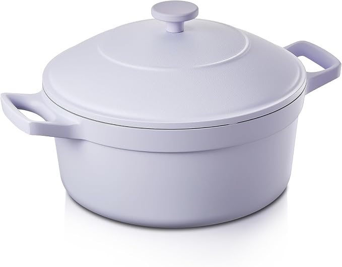 BEZIA 5.7 QT Lightweight Ceramic Nonstick Dutch Oven with Lid, Stock Pot | Versatile Cooking Pot for Soup, Family Stew & Braising, Oven Safe Casserole, Induction Ready, Easy to Clean, for 3-5 People