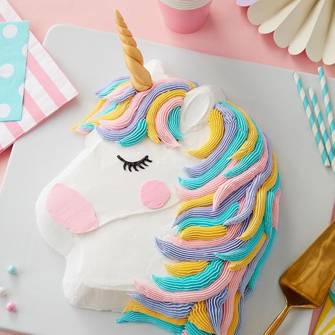 Wilton Aluminum Party Pony Cake Pan, Made Without PFAS | Natural Anodized Aluminum Bakeware, Even Heating & Rust-Resistant, Includes Decorating Guide, Perfect for Kids' Shaped Cakes