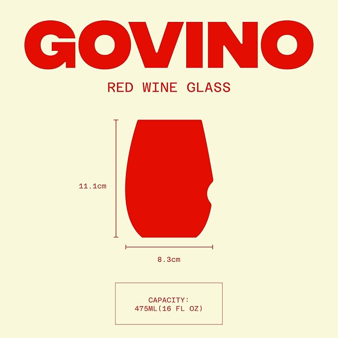 GOVINO Unbreakable Plastic Wine Glasses - Stemless Shatterproof Tritan Glassware, Fancy Cups That Look Like Glass, 16oz, Set of 2