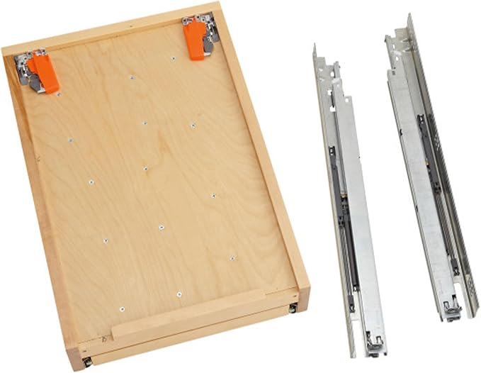 Rev-A-Shelf Maple Two-Tier Cutlery Replacement Drawer System w/BLUM Soft-Close for Face Frame Base Kitchen Cabinets, Kitchen Drawer Organizer, Min Opening Width of 18", 4WTCD-21HSC-1