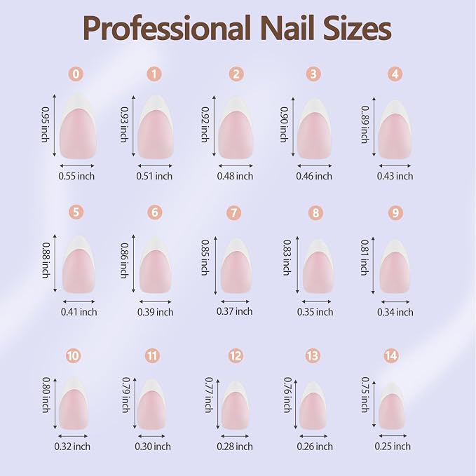 Misssix 150Pcs French Tip Press on Nails Medium Almond Pink Gel Fake Nails | No Need to File Tips Pre-lasting, Fake Nails for Nail Art DIY 15 Sizes
