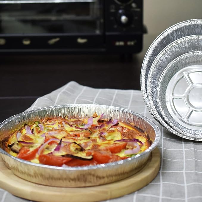 Waytiffer 9" Pie Pans (10pack) - Disposable Aluminum Foil Pie Tins,Heavy-duty, Baking Tin Plates, Standard Size