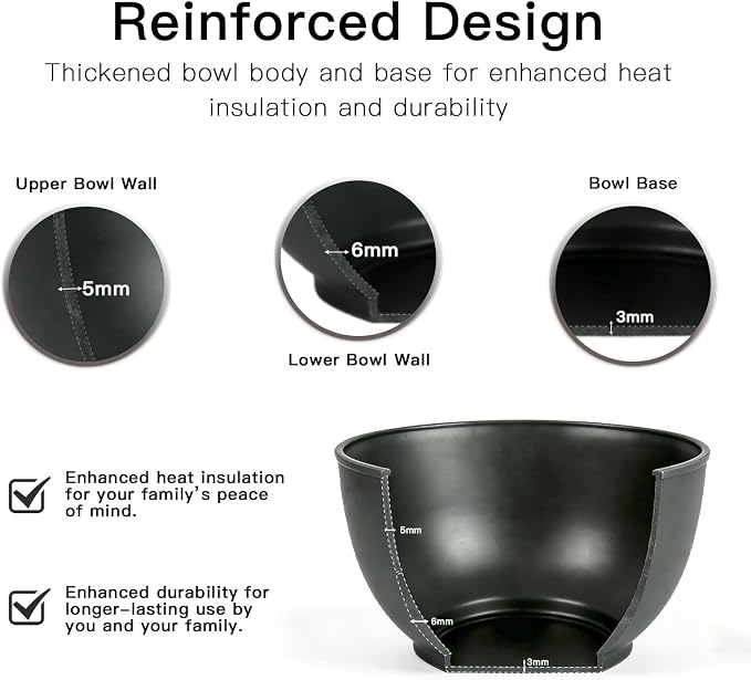 Greentainer 50 Oz Unbreakable Cereal Bowls Set of 4, Microwave and Dishwasher Safe, Reusable Plastic Soup Bowl for Salad, Oatmeal, Rice, Fruit, Snacks, BPA-Free (Gray)