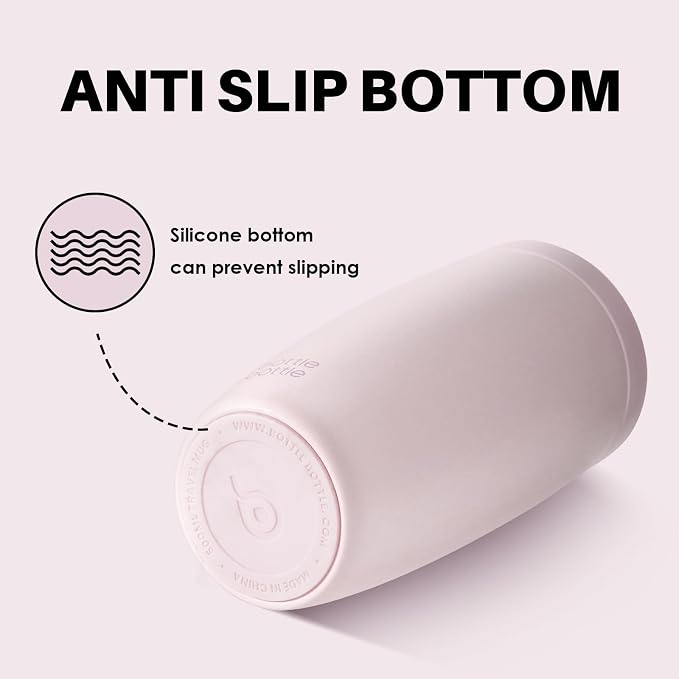 BOTTLE BOTTLE Insulated Coffee Tumbler with Push Button Lid 16oz(Pink) | Leakproof,Stainless Steel Travel Mug,Keeps Drinks Hot & Cold for 6 Hours,for Office & On the Go