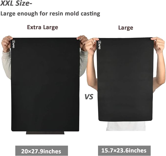 Sapid Large Silicone Sheet for Crafts Silicone Mat for Resin Art Painting | Extra Thick Jewelry Casting Mats, Nonstick Nonslip for Epoxy Resin, Art Painting, Heat-Resistant Counter Mat 20"x27.9", Black