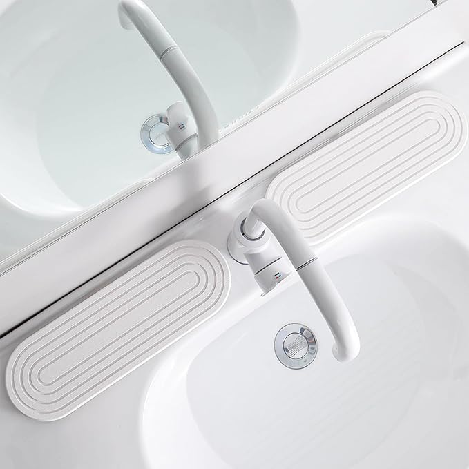 Fast-Dry Diatomite Sink Tray Organizer Absorbent White | Absorbent Diatomite Material, 11.8*3.9 in, Versatile Sink Organizer