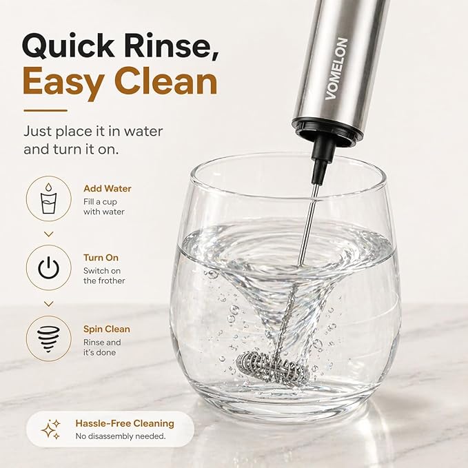 Rechargeable Milk Frother with Stand, Electric Whisks Foam Maker, POWERFUL USB C 2 Speed Handheld Drink Mixer for Coffee, Latte, Cappuccino, Matcha Drinks,Silver