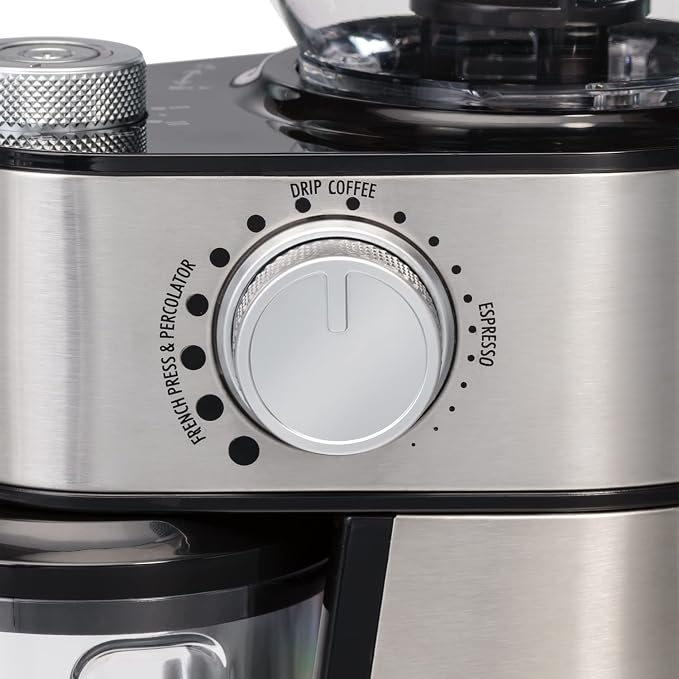 Hamilton Beach Electric Burr Coffee Grinder with Large 16oz Hopper & 18 Settings For 2-14 Cups, Stainless Steel (80385) (Pack of 2)