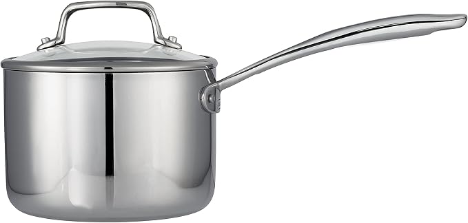 Tramontina Boston Tri-Ply Clad Stainless Steel 2-Quart Sauce Pan with Lid | Induction-Ready Saucepan, Dishwasher-Safe, NSF-Certified