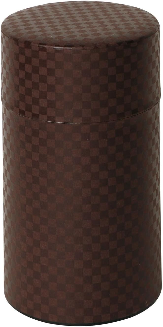 Japanese Pokkan Matcha Coffee Spice Tea Tin Canister Washi Paper Storage with Lid 7.05 oz Capacity (Cha)