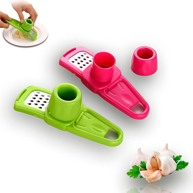 Landkitch-Garlic Grinder-Hand Garlic Grinder-Small Hand Grinder for Garlic-Garlic Slicer-Garlic Mincer-2025 New Hand Press Garlic Chopper-Garlic Press Hand Specialty Tools (Green)